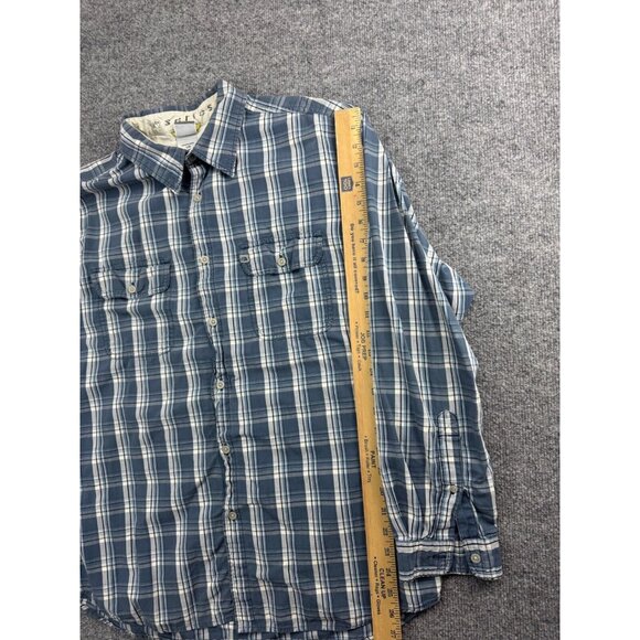 The North Face A5 Series Men's Large Blue Plaid Long Sleeve Button Up Pockets - Picture 7 of 8